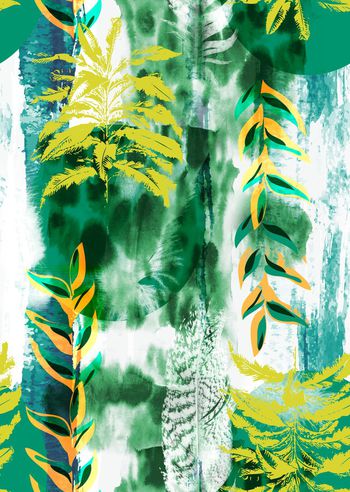 清爽花卉印花华亿平台图片