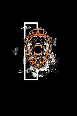 时尚大牌男装抽象潮流设计印花华亿平台图片