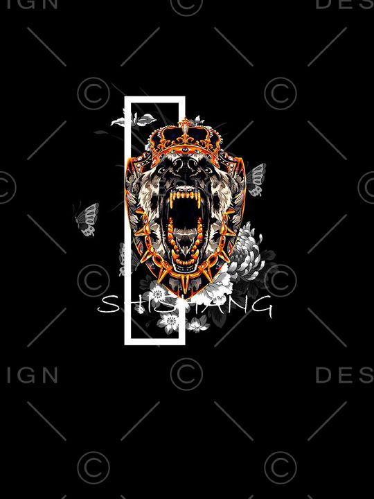 时尚大牌男装抽象潮流设计印花华亿平台图片