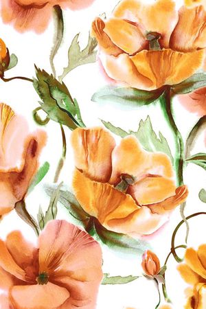 水彩图案印花华亿平台图片