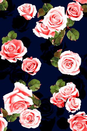 抽象手绘满版花卉印花华亿平台图片