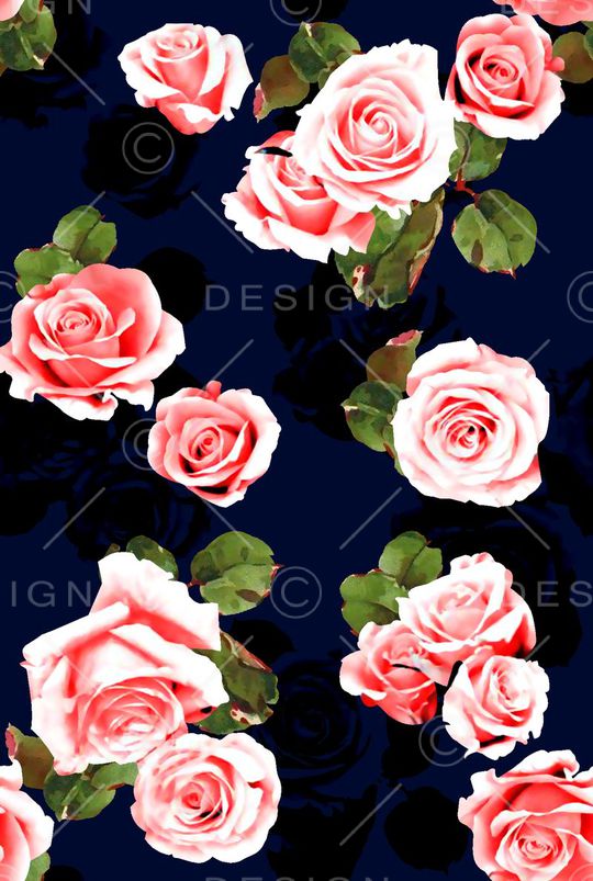 抽象手绘满版花卉印花华亿平台图片