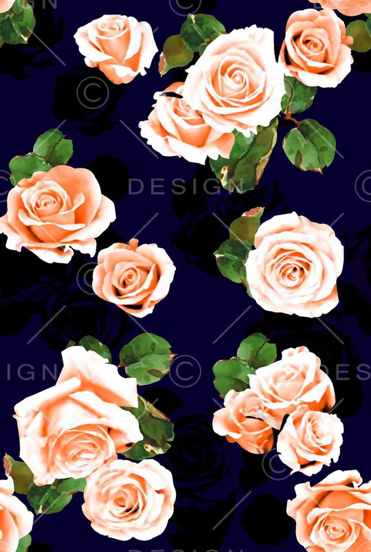 抽象手绘满版花卉印花华亿平台图片