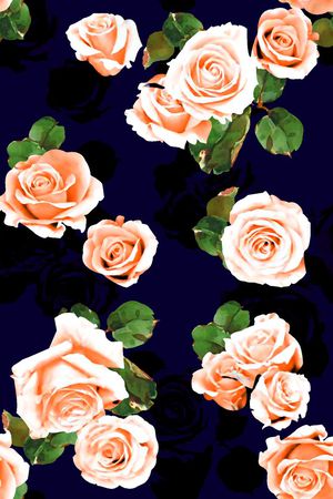 抽象手绘满版花卉印花华亿平台图片