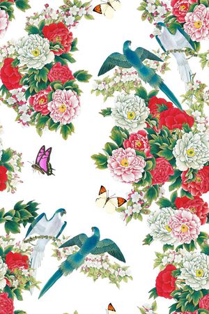 蝴蝶印花华亿平台图片