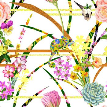 698172-蜥蜴切片花叶白