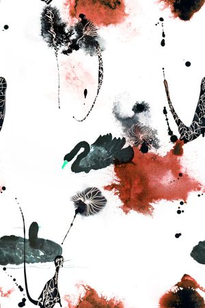 水墨印花华亿平台图片