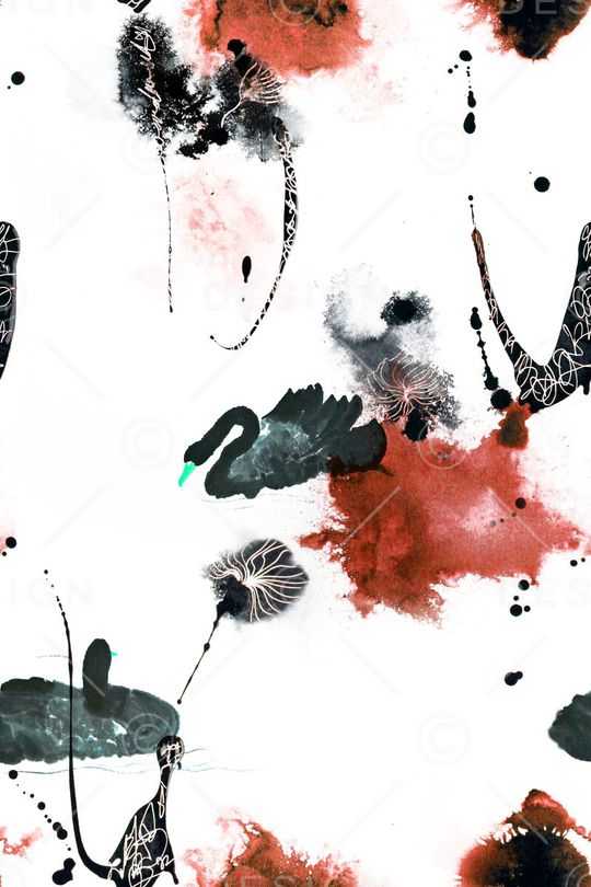 水墨印花华亿平台图片