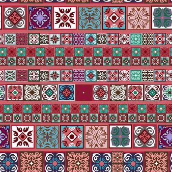 698291-方块民族瓷砖条形豆