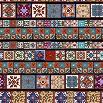 698294-方块民族瓷砖条形黑