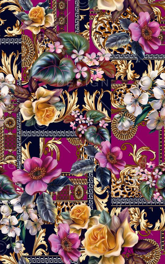 大花卉印花华亿平台图片