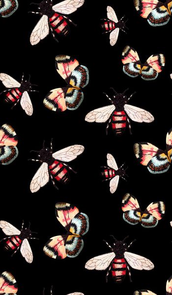 698509-刺绣蜜蜂与蝴蝶C