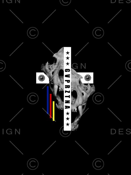 动物头骨印花华亿平台图片