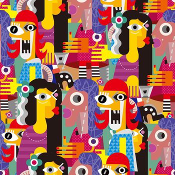 698632-卡通人物毕加索风