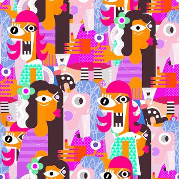 698634-卡通人物毕加索风粉