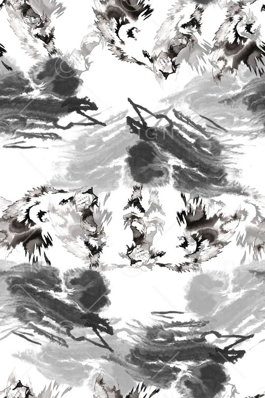 水墨印花华亿平台图片