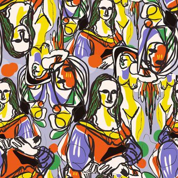 698883-涂鸦卡通蒙拉丽莎黄