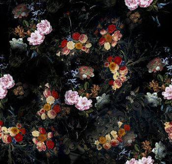 复古油画玫瑰花卉印花华亿平台图片