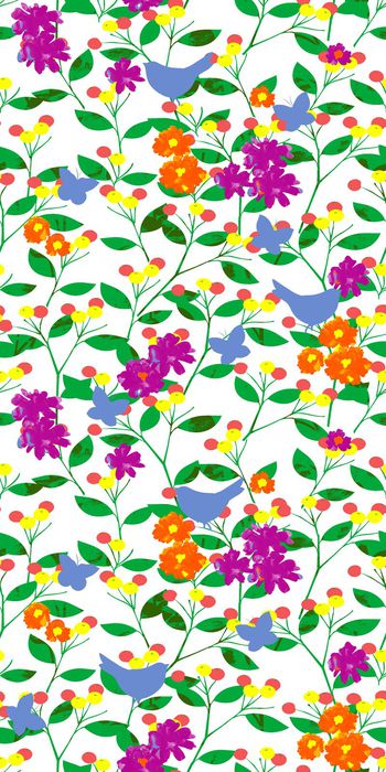 698945-趣味花朵花枝 小鸟蝴蝶--2