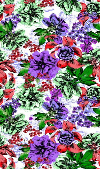 698954-手绘彩色花朵--2