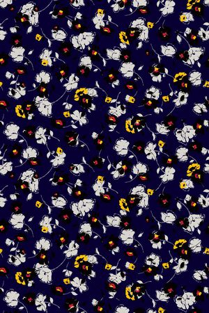 手绘花朵印花华亿平台图片