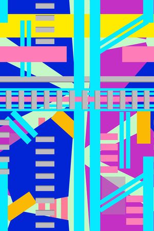 几何图案组合印花华亿平台图片