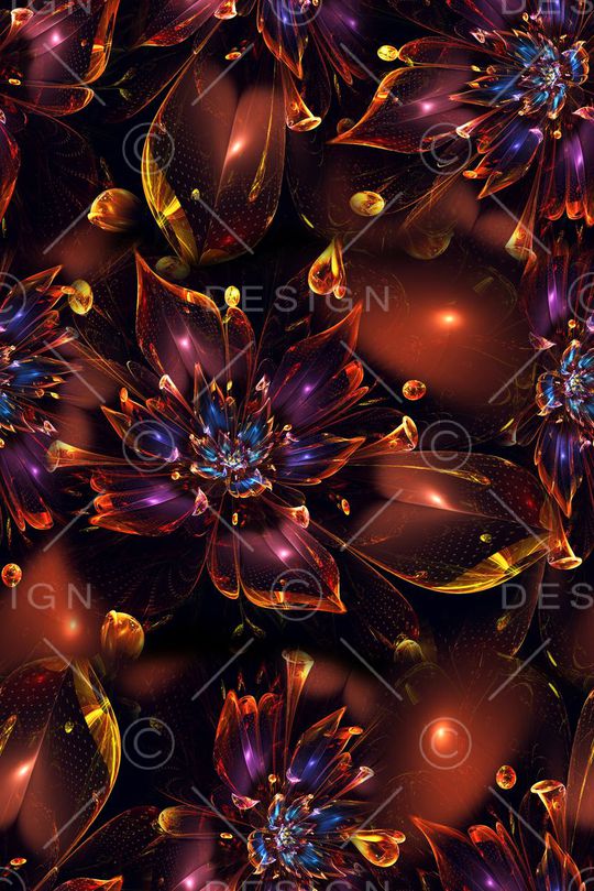 几何分形数码印花印花华亿平台图片