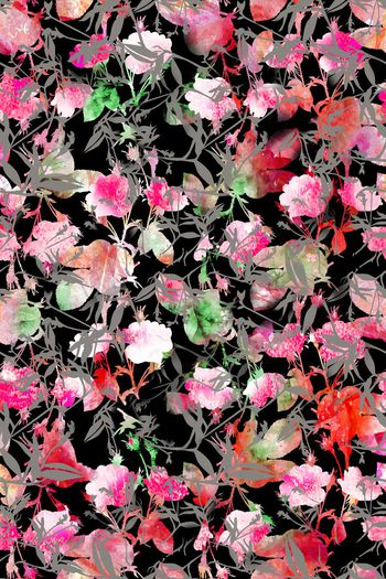 抽象花卉印花华亿平台图片