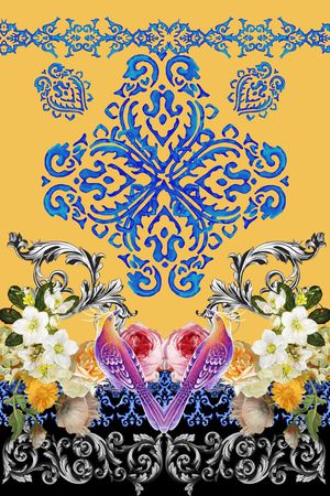 巴洛克卷草印花华亿平台图片