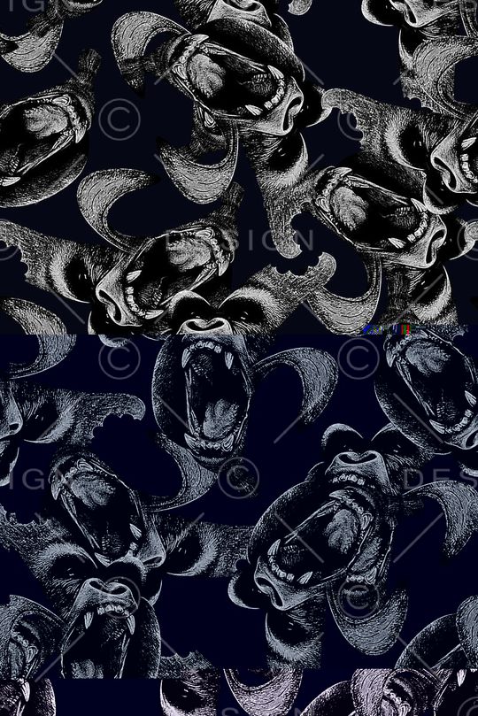 手绘国际大牌男装满版猴子印花印花华亿平台图片