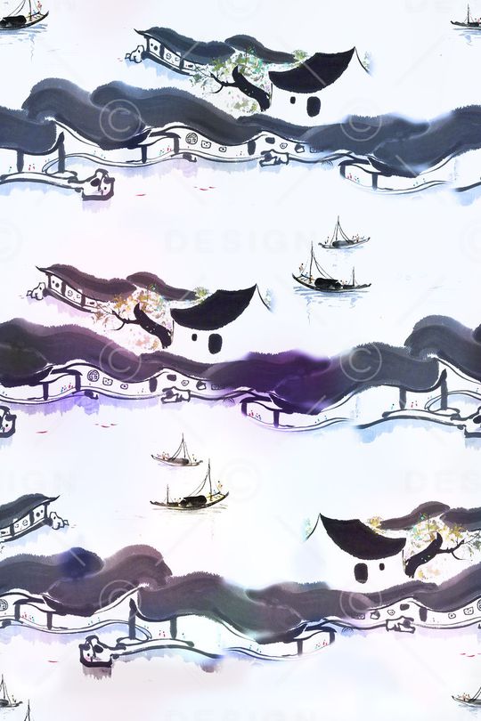 中国风印花华亿平台图片