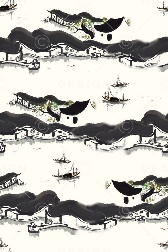 中国风印花华亿平台图片