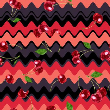 699237-彩色波浪樱桃黑