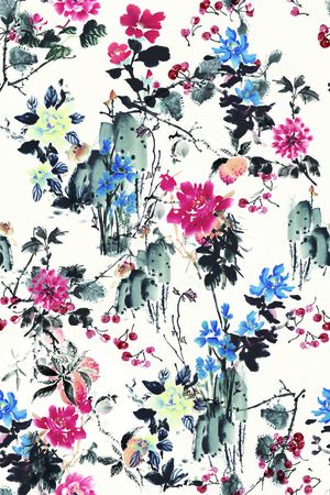 抽象水墨纹理印花华亿平台图片