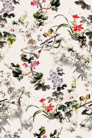 抽象水墨纹理印花华亿平台图片