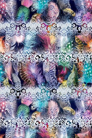 羽毛印花华亿平台图片