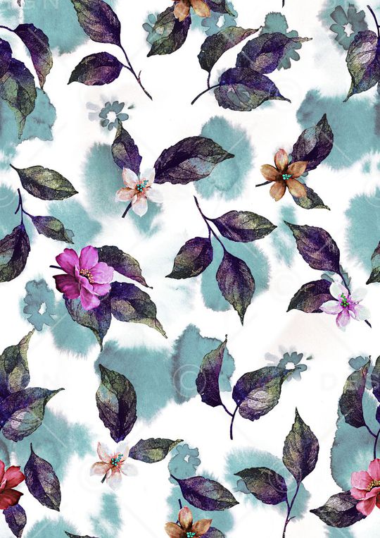 树叶印花华亿平台图片