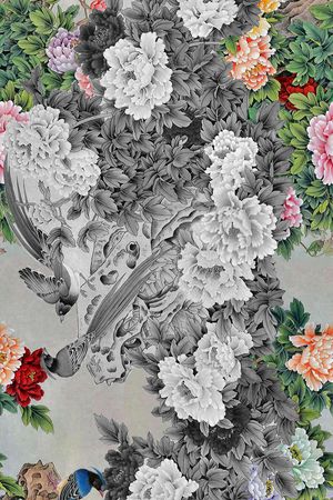 peonies印花华亿平台图片