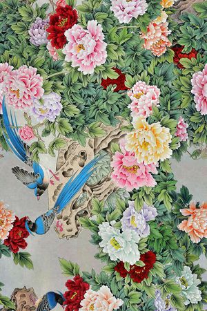 peonies印花华亿平台图片