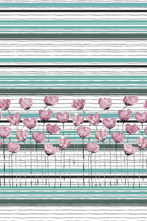 抽象手绘满版花卉印花华亿平台图片