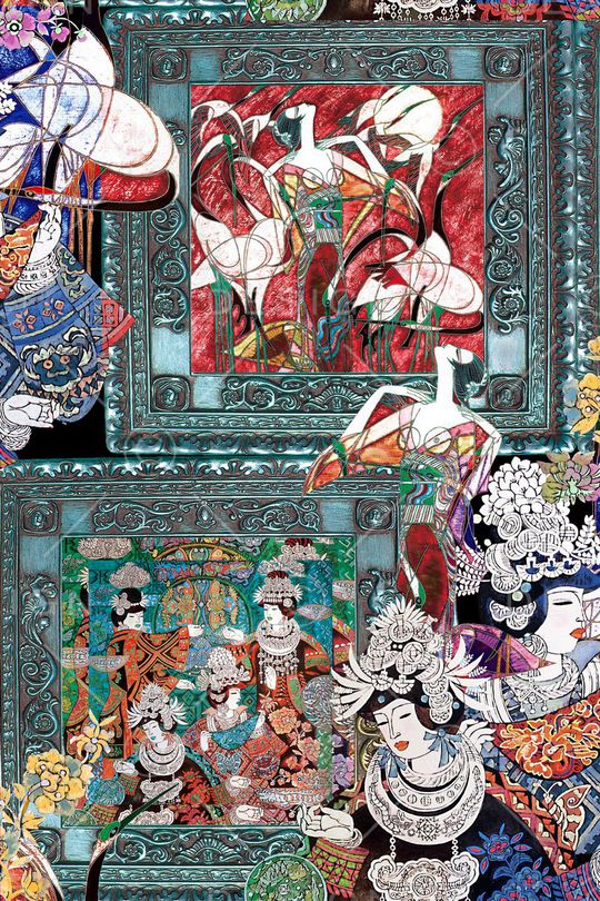 抽象印花华亿平台图片