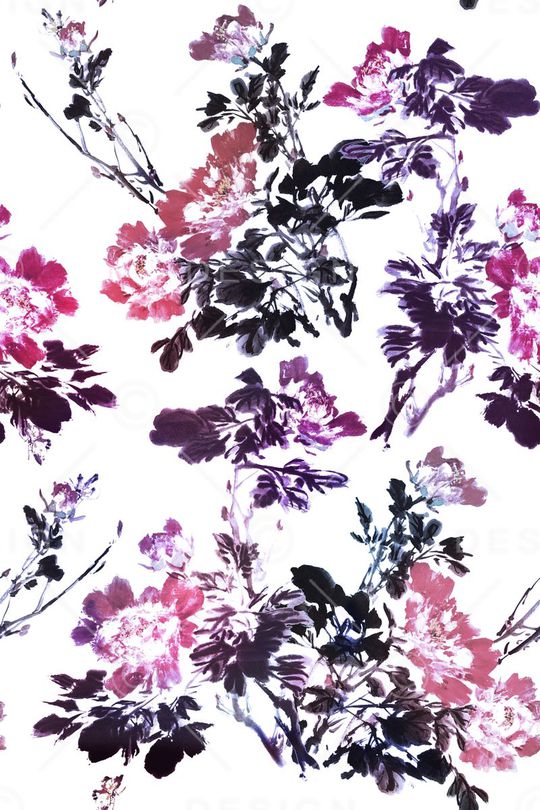 国画花卉印花华亿平台图片