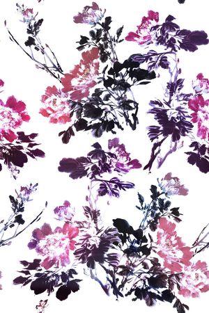 国画花卉印花华亿平台图片