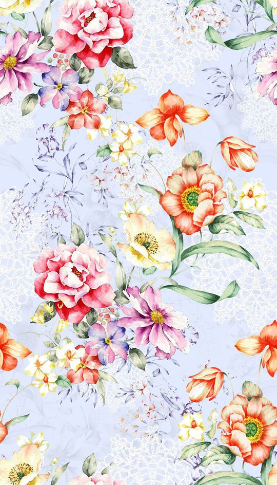 水彩花卉印花华亿平台图片