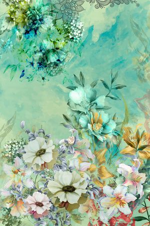 花卉印花华亿平台图片