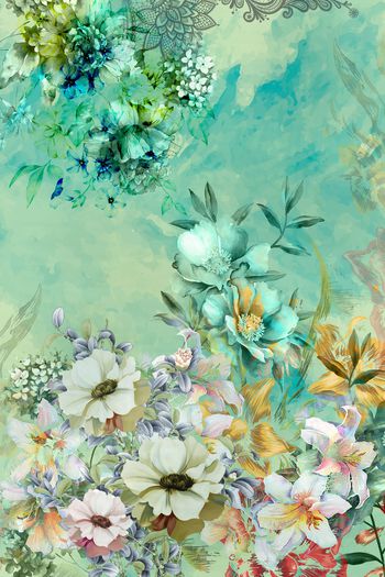 花卉印花华亿平台图片