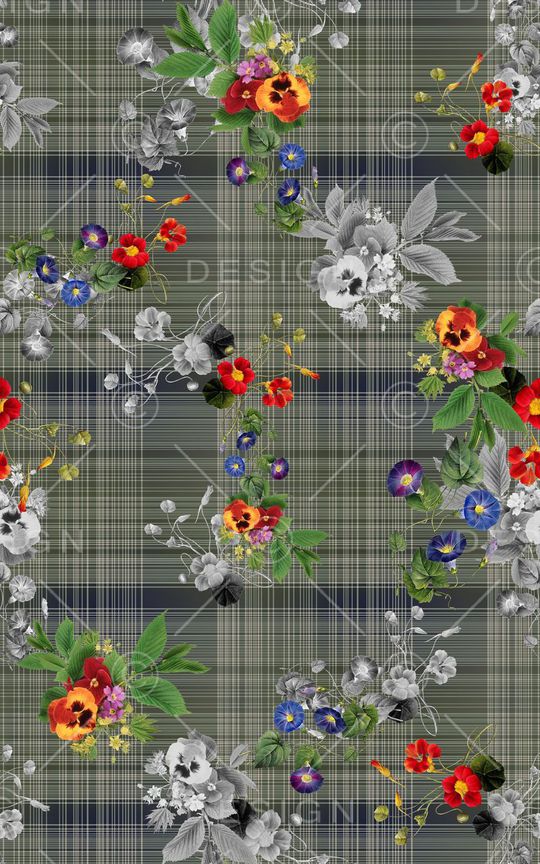 格子底纹印花华亿平台图片