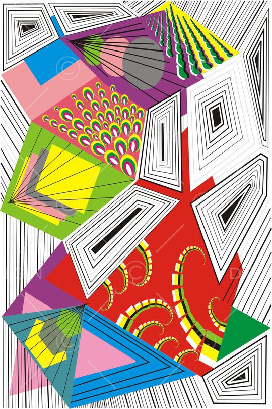 不规则几何印花华亿平台图片