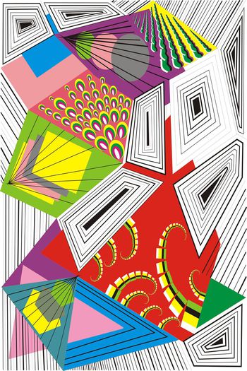 不规则几何印花华亿平台图片