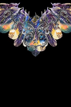 羽毛印花华亿平台图片